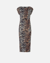 Sheath midi dress with animal print - | Pinko