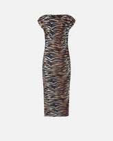 Sheath midi dress with animal print - | Pinko