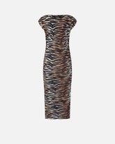Sheath midi dress with animal print - | Pinko