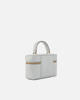 Neceser bandolera pequeño de napa con motivo de chevrón - Blanco crema | Pinko