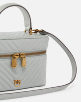 Small beauty case with shoulder strap in chevron nappa - | Pinko