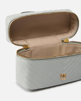 Small beauty case with shoulder strap in chevron nappa - | Pinko