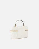 Small beauty case with shoulder strap in chevron nappa - White | Pinko