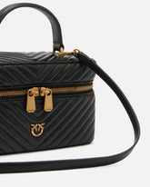 Small beauty case with shoulder strap in chevron nappa - | Pinko