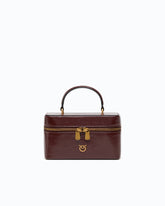 Small crossbody bag in glossy leather - Dark Red | Pinko