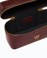 Small crossbody bag in glossy leather - Dark Red | Pinko