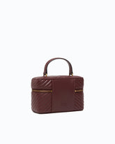 Small beauty case with shoulder strap chevron nappa - Dark Red | Pinko