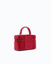 Small beauty case with shoulder strap chevron nappa - | Pinko