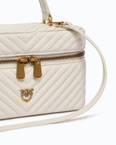 Neceser pequeño de napa chevron con bandolera - | Pinko