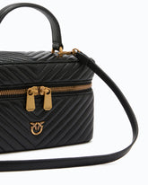 Small beauty case with shoulder strap chevron nappa - | Pinko