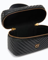Small beauty case with shoulder strap chevron nappa - | Pinko