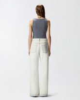 Jeans con vita risvoltabile a contrasto - | Pinko