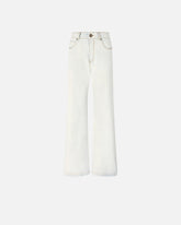 Jeans with contrasting fold-down waist - | Pinko