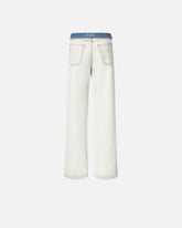Jeans with contrasting fold-down waist - | Pinko