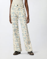 Wide-leg trousers with Cottage Flower print - | Pinko