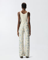 Wide-leg trousers with Cottage Flower print - | Pinko