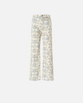 Wide-leg trousers with Cottage Flower print - | Pinko