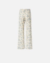 Wide-leg trousers with Cottage Flower print - | Pinko