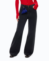 Jeans wide leg a doppio indosso - | Pinko