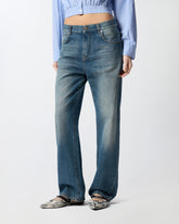 Jeans loose fit con zip posteriori - | Pinko