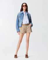 Denim jacket with belt - | Pinko