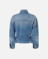 Denim jacket with belt - | Pinko