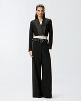 Giacca cropped con dettagli in satin - | Pinko