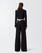 Cropped jacket with satin details - | Pinko