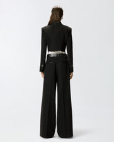 Giacca cropped con dettagli in satin - | Pinko