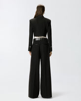 Veste cropped avec détails en satin - | Pinko