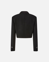 Cropped jacket with satin details - | Pinko