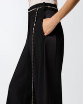Trousers with jewelled belt - | Pinko