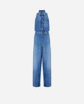 Tuta intera in denim con cintura - | Pinko