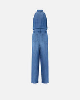 Tuta intera in denim con cintura - | Pinko