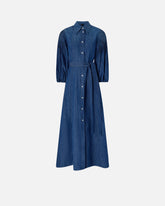 Robe chemise longue en denim - Bleu foncé | Pinko