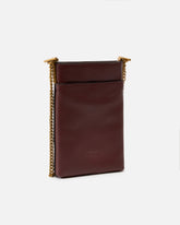 Custodia smartphone a tracolla in pelle - Burgundy | Pinko