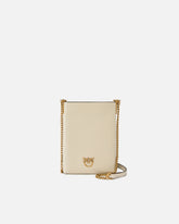 Leather smartphone case with shoulder strap - White | Pinko