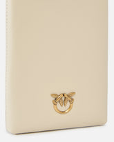 Leather smartphone case with shoulder strap - White | Pinko