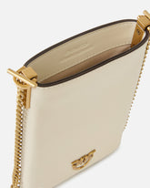 Leather smartphone case with shoulder strap - White | Pinko