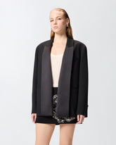 Veste flammée avec col à revers en satin - | Pinko