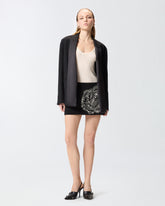 Giacca fiammata con revers in satin - | Pinko