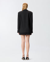 Giacca fiammata con revers in satin - | Pinko