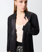 Veste flammée avec col à revers en satin - | Pinko