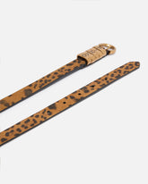 Cintura in suede con stampa leopardata 2 cm - | Pinko