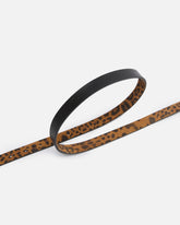 Suede belt with leopard print, 2cm - | Pinko