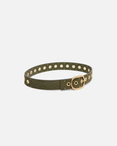 Leather belt with eyelets, 4cm - | Pinko