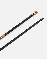 Δερμάτινη ζώνη 1 cm διπλού μήκους με τρουκς και κρίκους με το λογότυπο - | Pinko