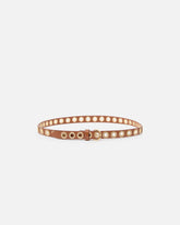 Leather belt with jewel eyelets, 2cm - | Pinko