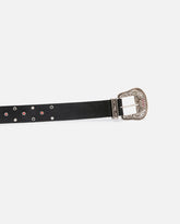 Leather belt with studs, 4 cm - | Pinko