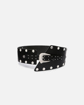 Δερμάτινη ζώνη 15 cm με τρουκς και ζωνάκι - | Pinko